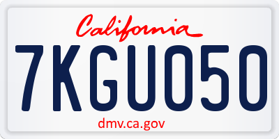 CA license plate 7KGU050