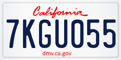 CA license plate 7KGU055