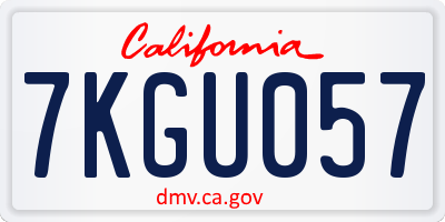 CA license plate 7KGU057