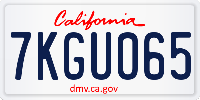 CA license plate 7KGU065