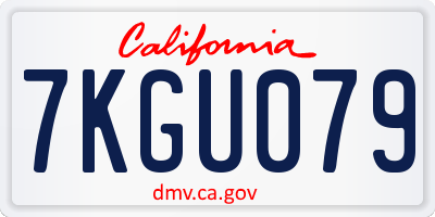 CA license plate 7KGU079