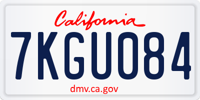 CA license plate 7KGU084