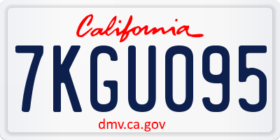 CA license plate 7KGU095