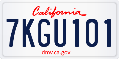 CA license plate 7KGU101