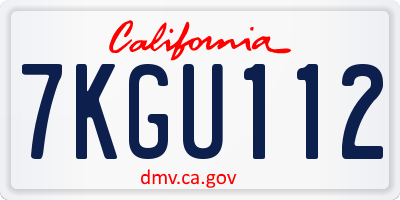 CA license plate 7KGU112