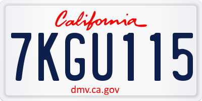 CA license plate 7KGU115