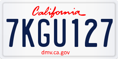 CA license plate 7KGU127