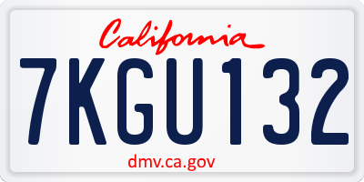 CA license plate 7KGU132