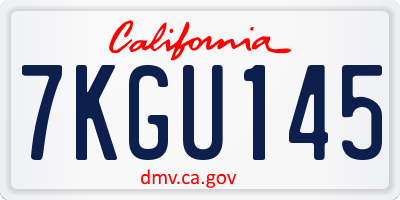 CA license plate 7KGU145