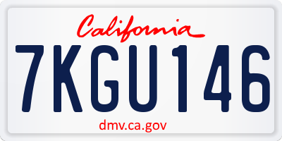 CA license plate 7KGU146