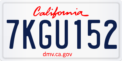 CA license plate 7KGU152