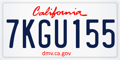 CA license plate 7KGU155