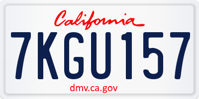 CA license plate 7KGU157