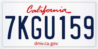 CA license plate 7KGU159