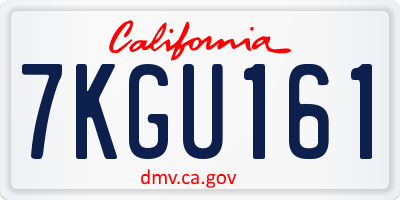 CA license plate 7KGU161
