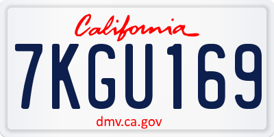 CA license plate 7KGU169