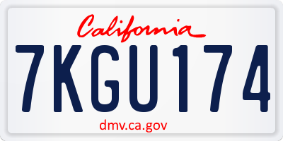 CA license plate 7KGU174
