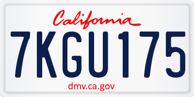 CA license plate 7KGU175