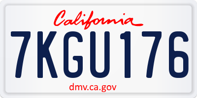 CA license plate 7KGU176