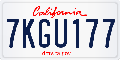CA license plate 7KGU177