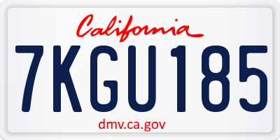 CA license plate 7KGU185