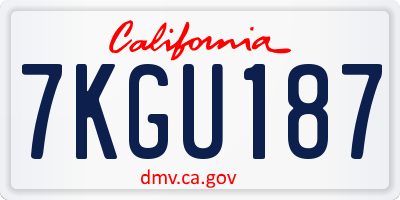 CA license plate 7KGU187