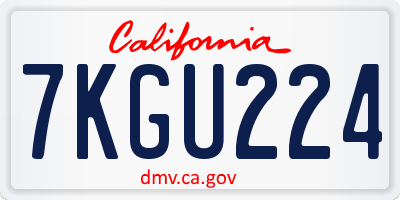 CA license plate 7KGU224