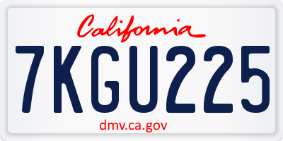 CA license plate 7KGU225