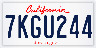 CA license plate 7KGU244