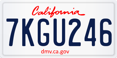 CA license plate 7KGU246