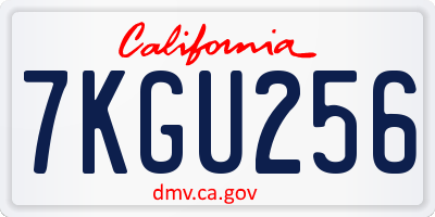 CA license plate 7KGU256