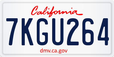 CA license plate 7KGU264