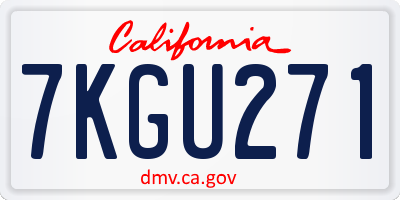 CA license plate 7KGU271