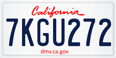 CA license plate 7KGU272