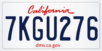 CA license plate 7KGU276