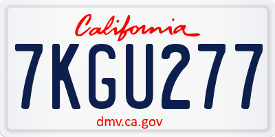CA license plate 7KGU277