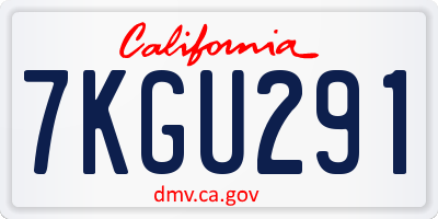 CA license plate 7KGU291
