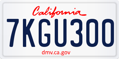 CA license plate 7KGU300
