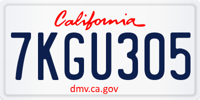 CA license plate 7KGU305