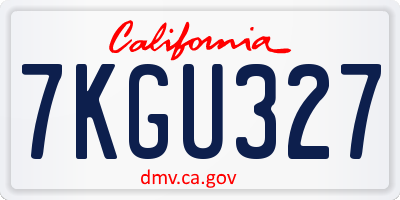 CA license plate 7KGU327