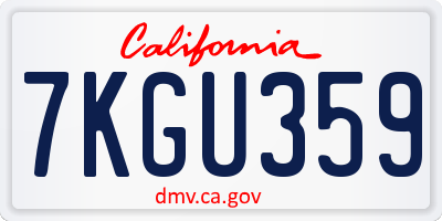 CA license plate 7KGU359