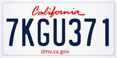 CA license plate 7KGU371
