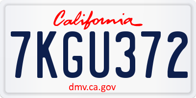 CA license plate 7KGU372