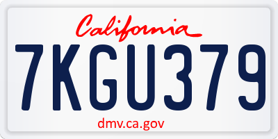 CA license plate 7KGU379