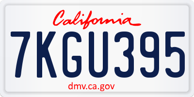 CA license plate 7KGU395