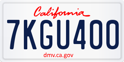 CA license plate 7KGU400