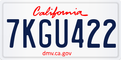 CA license plate 7KGU422