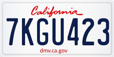 CA license plate 7KGU423