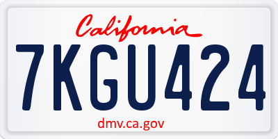 CA license plate 7KGU424