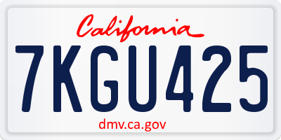CA license plate 7KGU425
